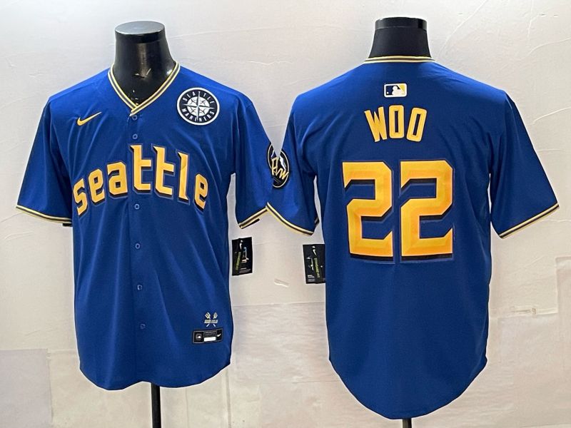 Men 2026 Seattle Mariners #22 Woo Blue City Edition Nike MLB Jersey 07